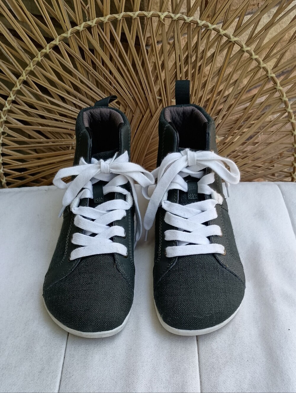 Xero Shoes NordstromCasual High-Top Canvas Sneakers in Black with White Laces_5W